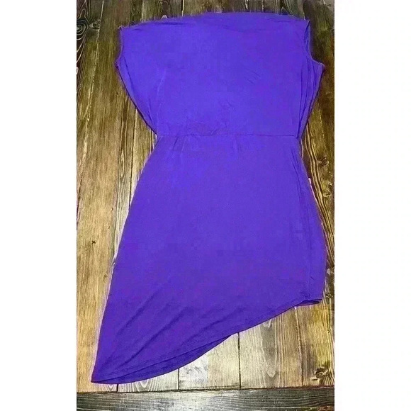 Kris Jenner Kollection Purple Asymmetrical Dress Sz Medium - Picture 2 of 8